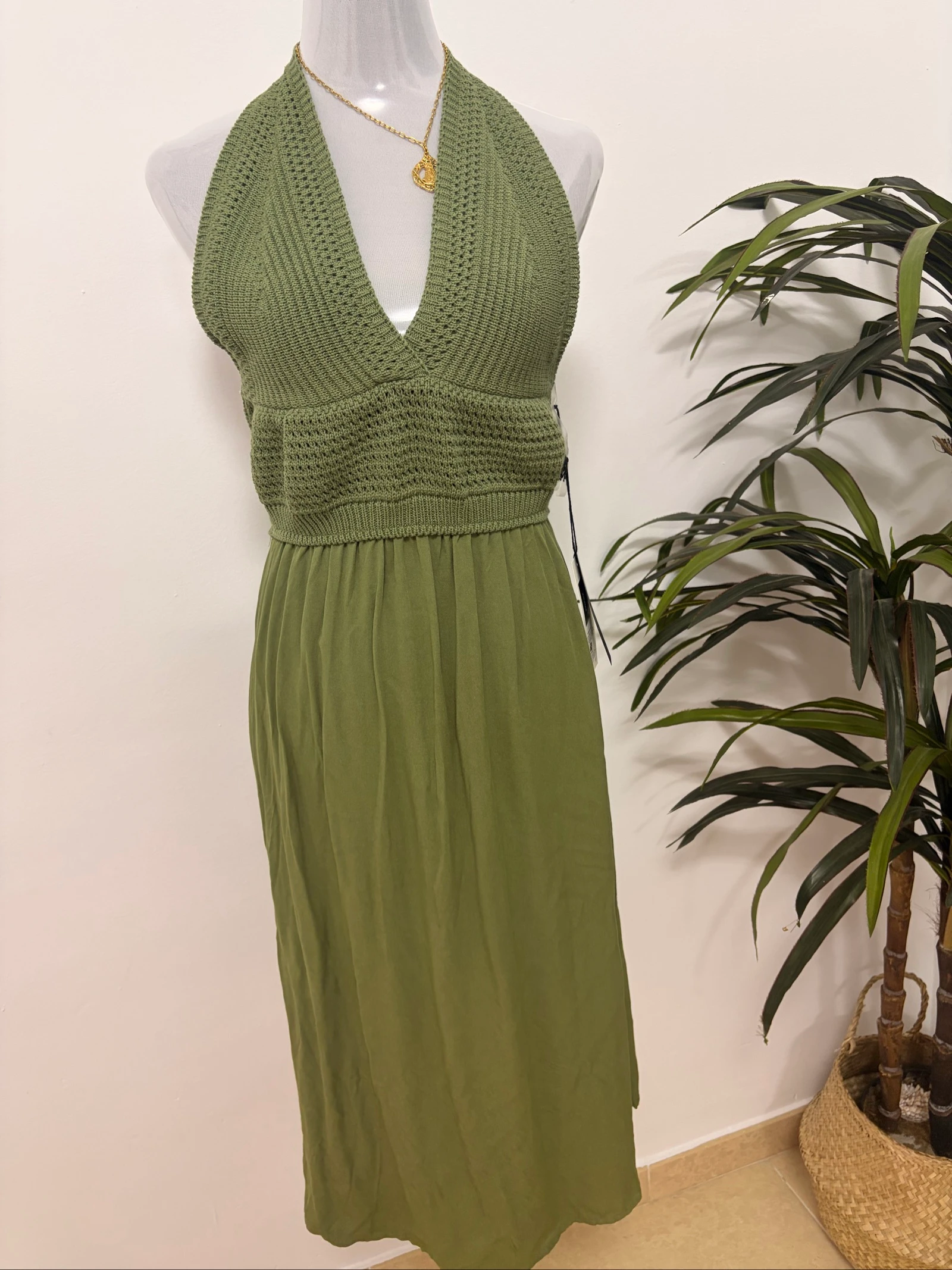 Vestido crochet verde 
